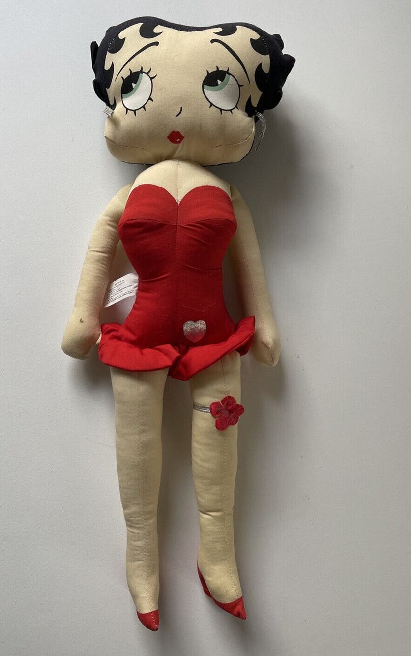 Vtg 1983 King Feature Syndicate Determined Productions 18" Betty Boop Doll & Pin